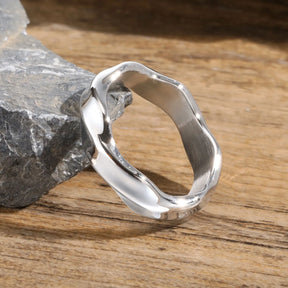 Anel DUALFORM™ Escultural Minimalista em Aço